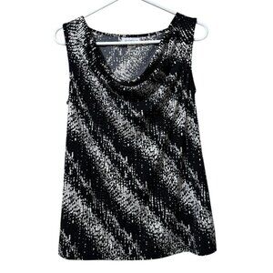 Liz Claiborne Scoop Neck Blouse Size Large Sleeveless Stretch Lightweight Office